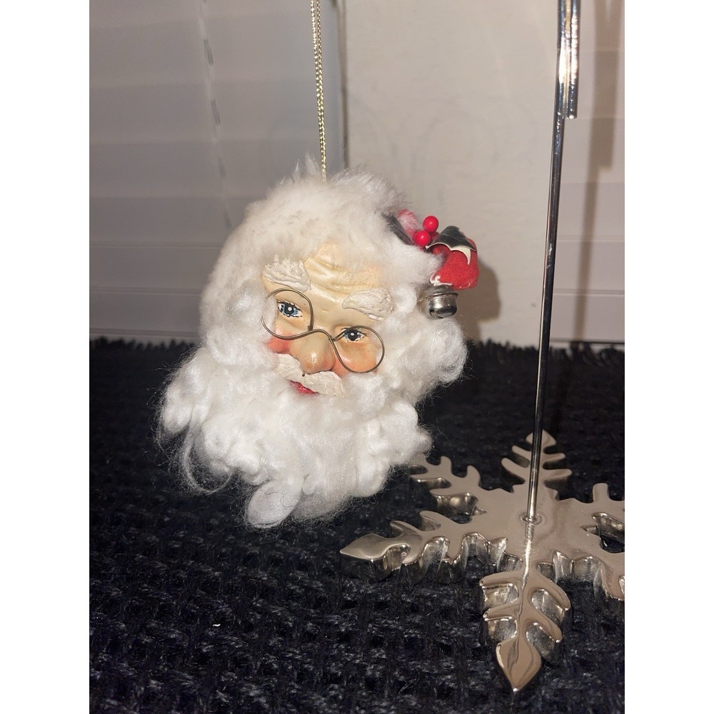 Vintage Santa Head Ornament Rosey Cheeks & Glasses Christmas Ebeling & Reuss